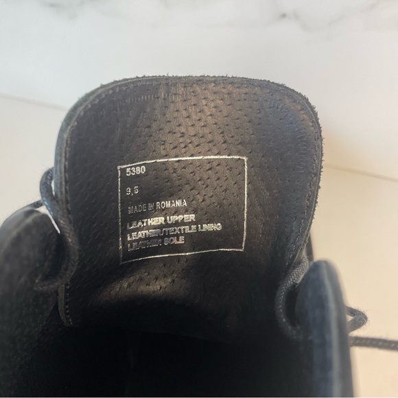 -Kenneth Cole Black Leather Dress Lace Up Boots Size 9.5 - Picture 7 of 9